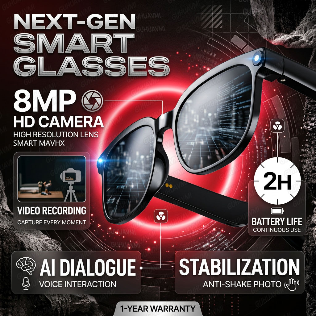 Audio Music To Video - Wireless Smart Camera Glasses 1080P HD