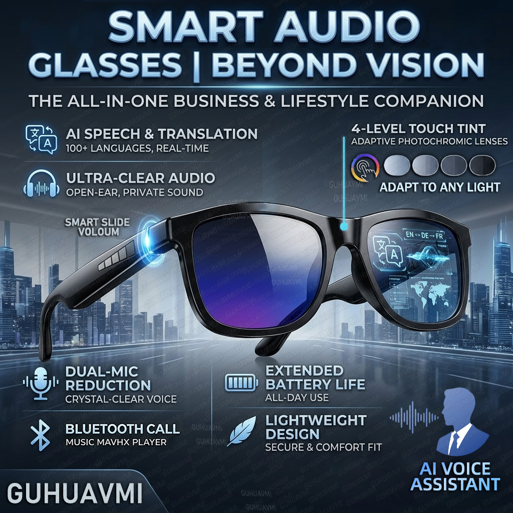 Audio Music To Video - New Touch-Color Change Smart Audio Glasses
