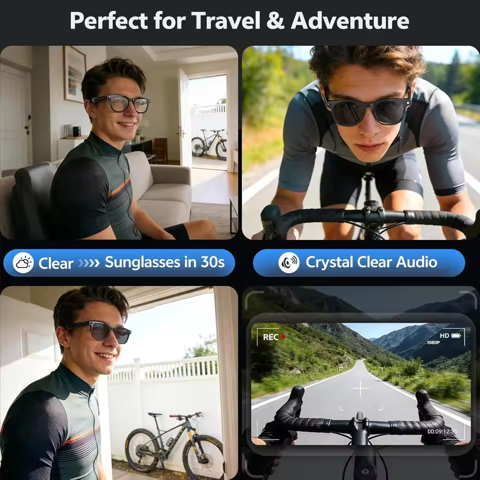 Wireless Smart Camera Glasses  - Audio Music To Video ulasan dan harga