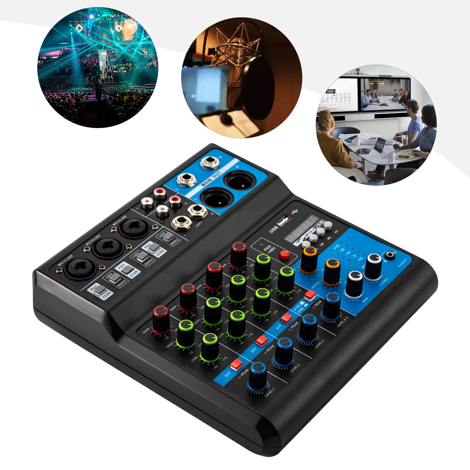 5-Channel Mixing Console Live  - Audio To Music ulasan dan harga