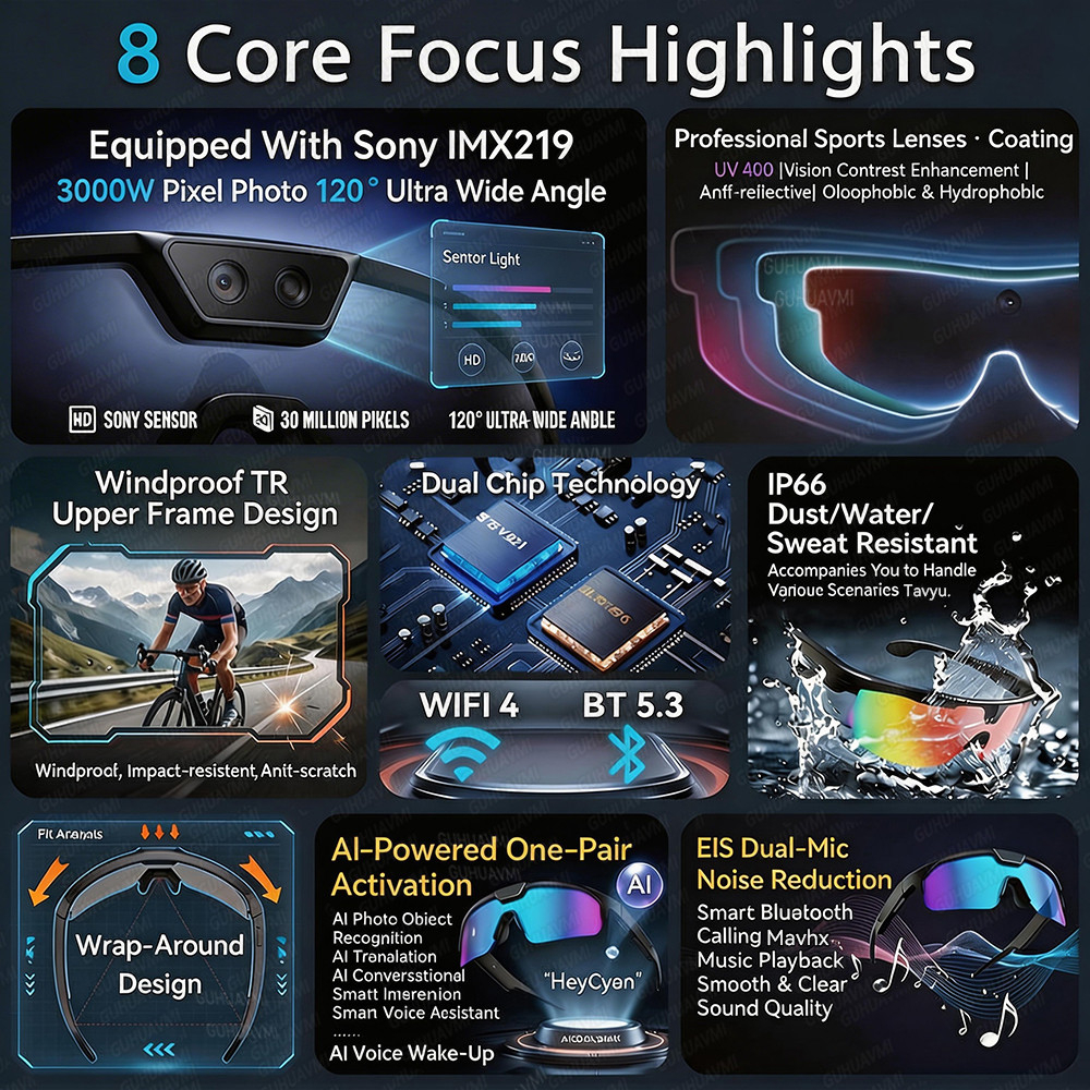 Photochromic Smart Glasses 120 - Audio Music To Video ulasan dan harga