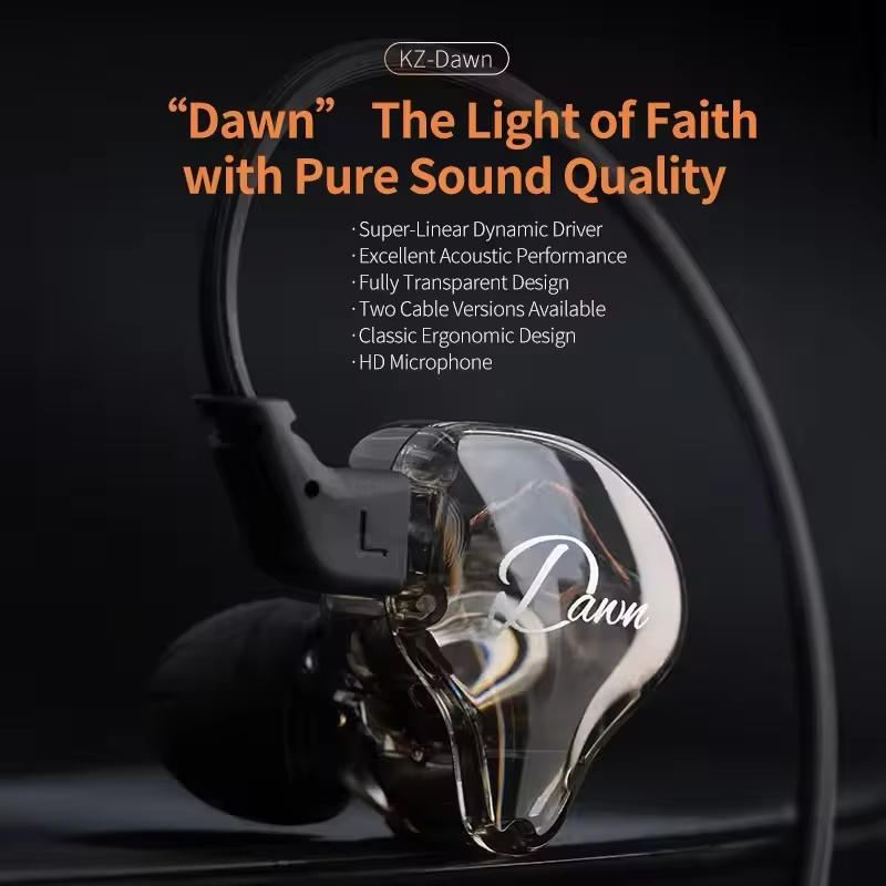 Hot KZ Dawn Dynamic Earphones  - Audio Music Hifi ulasan dan harga