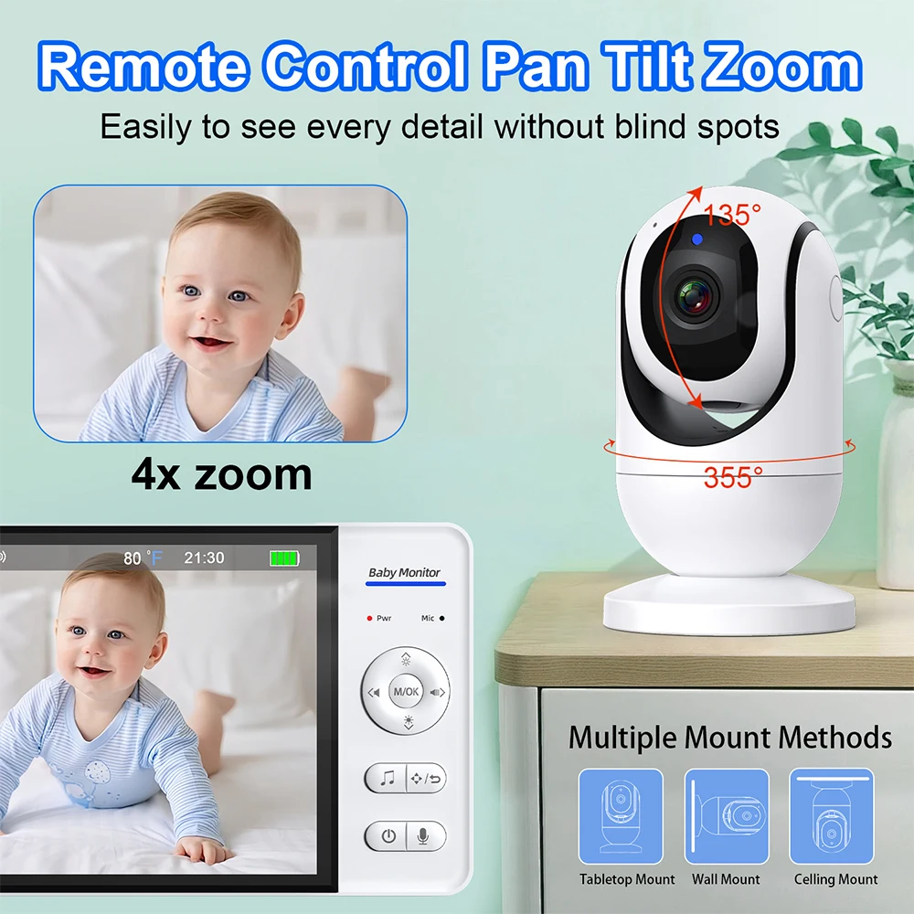 7.0'' Video Baby Monitor 720P  - Audio Music To Video ulasan dan harga