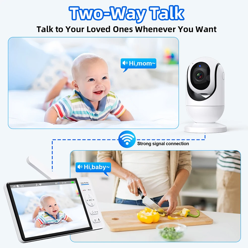 No WiFi 7 Inch Baby Monitor 2- - Audio Music To Video ulasan dan harga