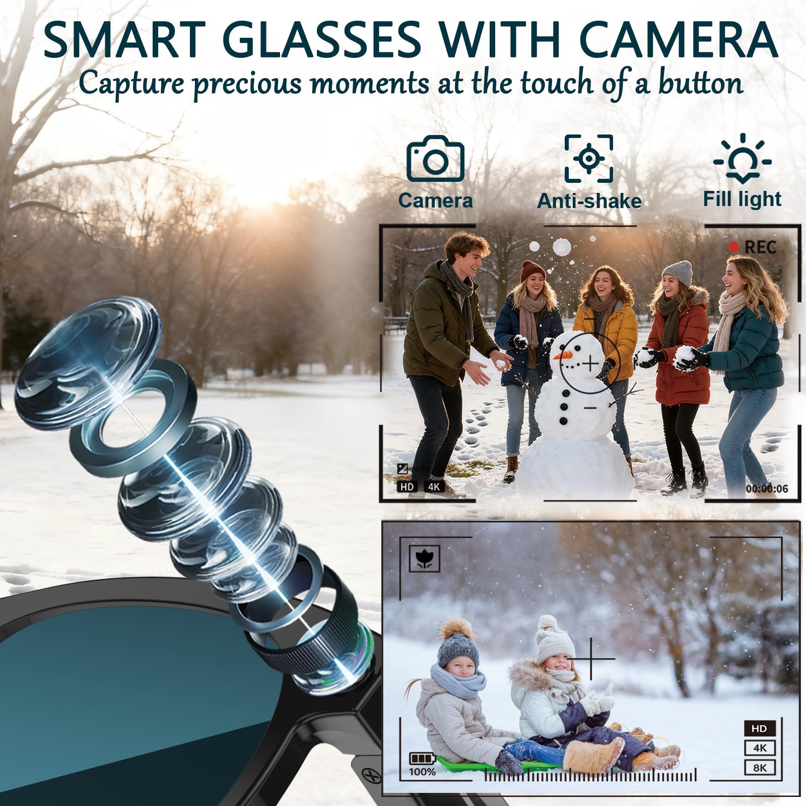 Black Smart Ai Glasses for Men - Audio Music To Video ulasan dan harga