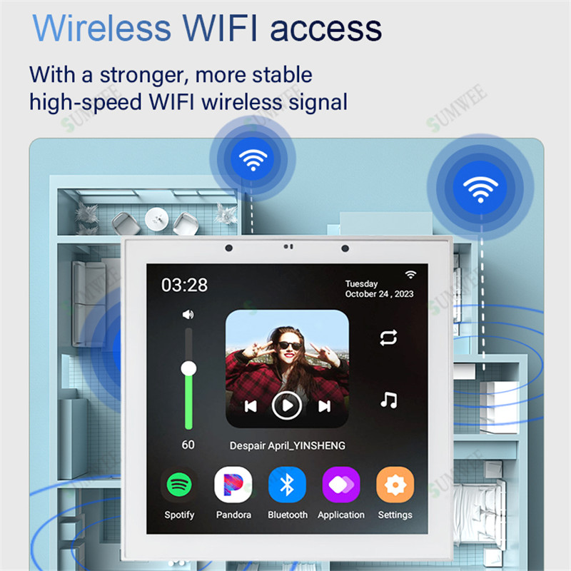 Smart Home Touch Screen 4 Inch - Audio Music Background ulasan dan harga