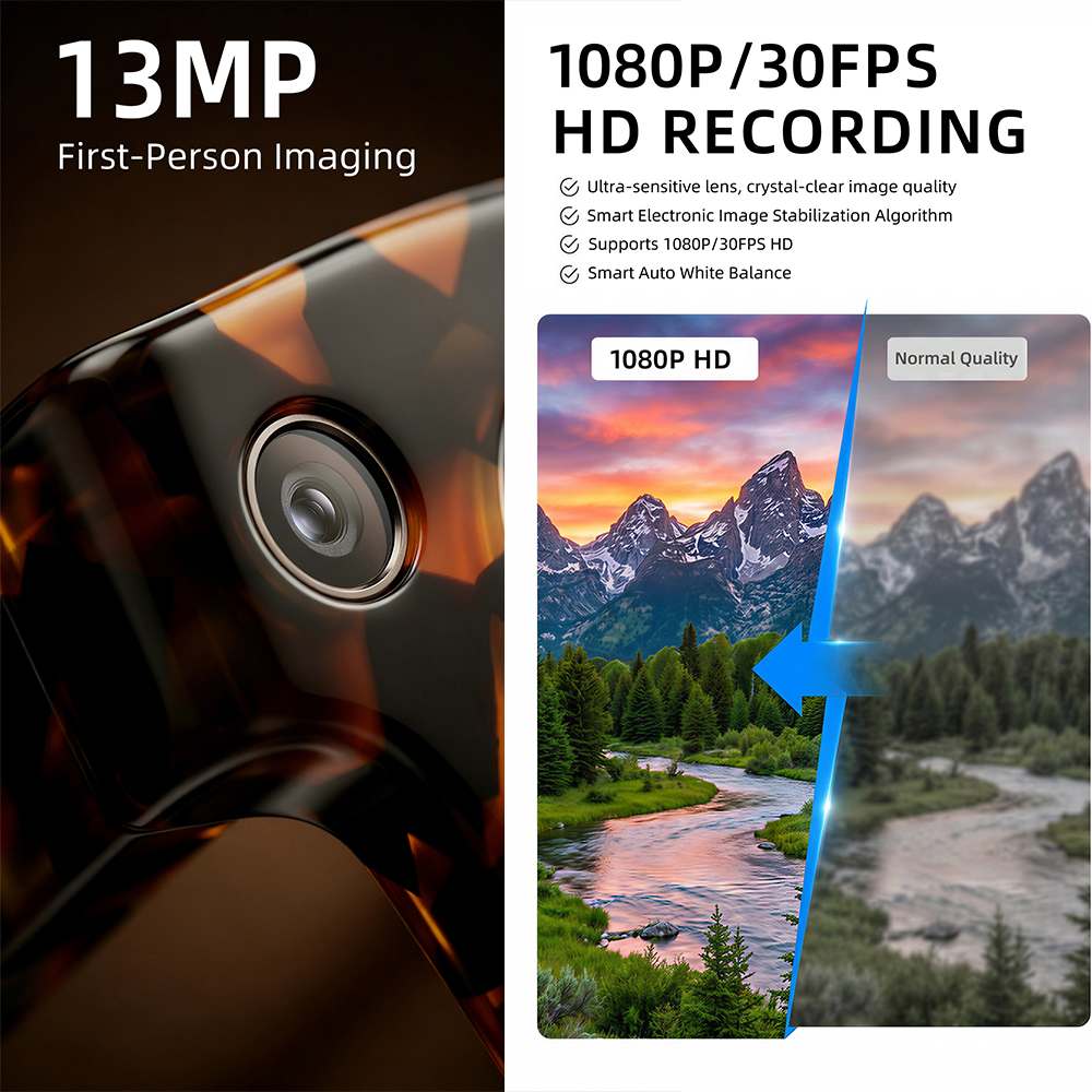 G600 Pro AI Smart Glasses 13MP - Audio Music To Video ulasan dan harga