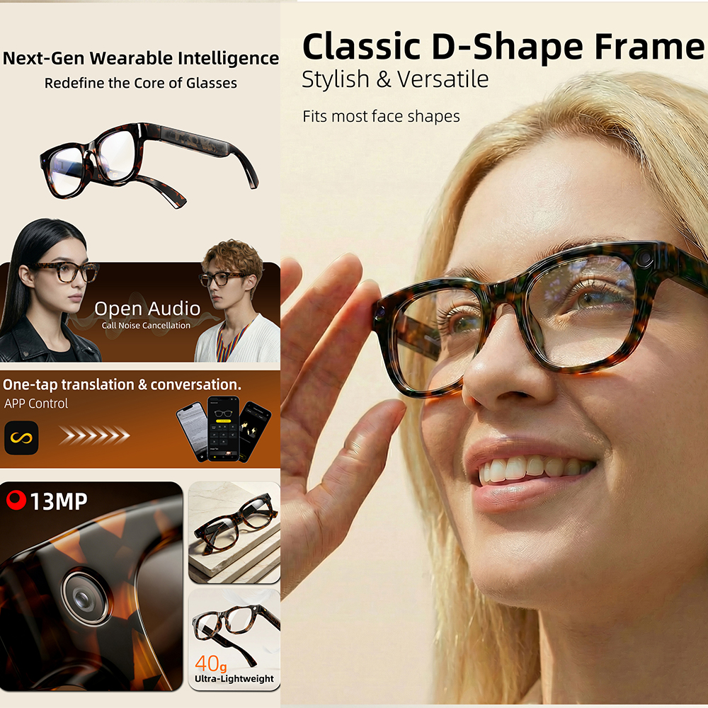 G600 Pro AI Smart Glasses 13MP - Audio Music To Video ulasan dan harga