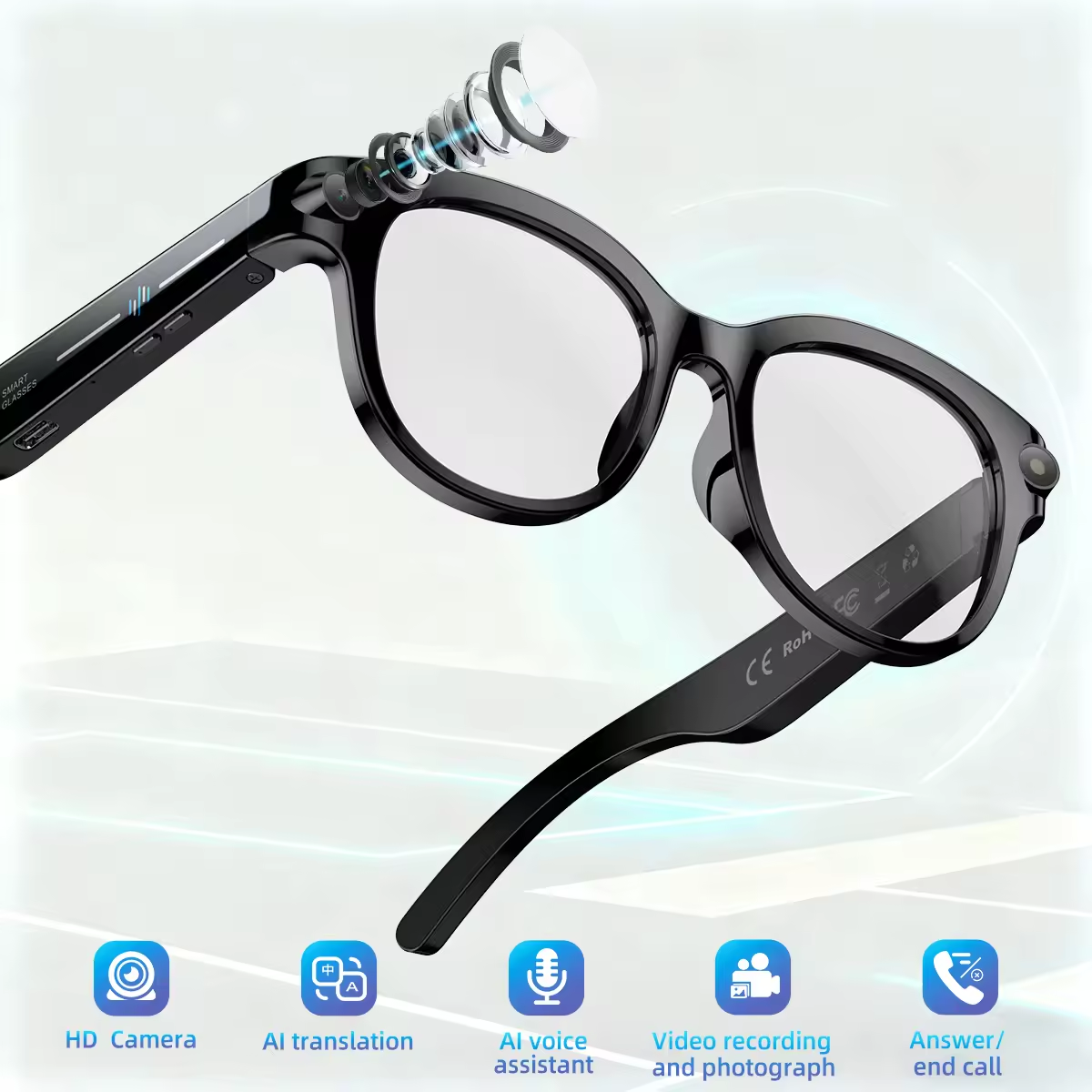 2026 New AI Smart Glasses with - Audio Music To Video ulasan dan harga