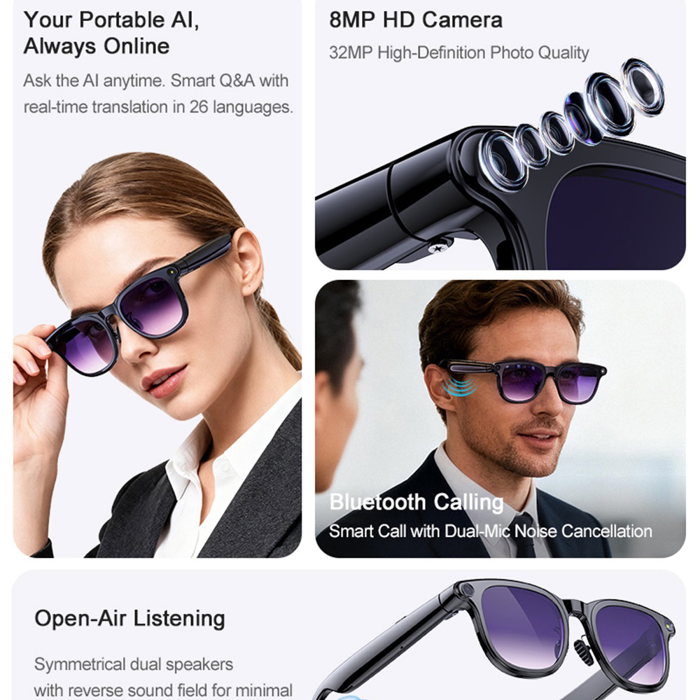 Smart Glasses AI Assistant Rea - Audio Music To Video ulasan dan harga