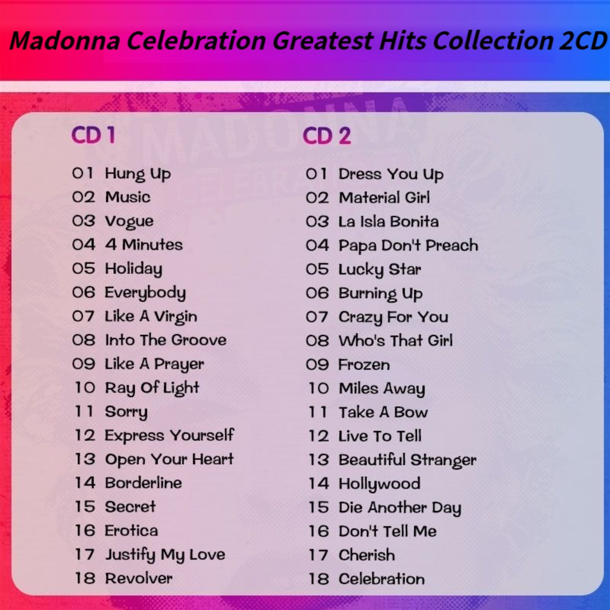 Madonna Celebration The Ultima - Audio To Music ulasan dan harga