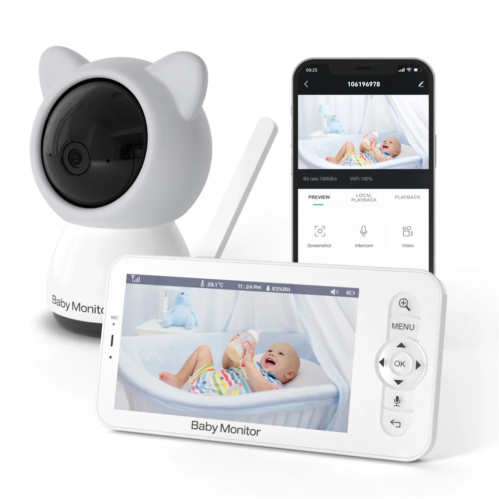 Babystar 5 Inch Wifi Baby Moni - Audio Music To Video ulasan dan harga