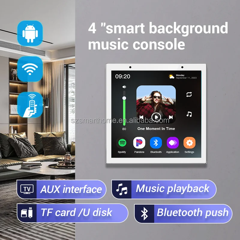 4-Inch Smart Home Background M - Audio Music Background ulasan dan harga